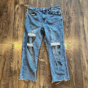 GUC Women's Guess Jeans, High Rise Crop Distressed Raw Hem Stretch, Size: 31